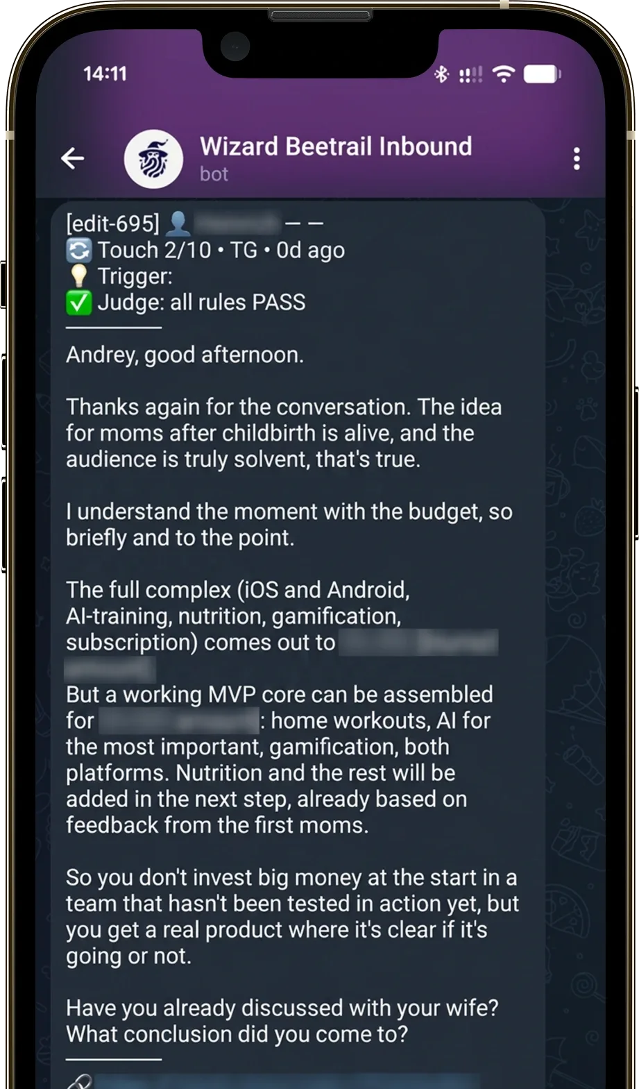 Wizard AI app screen