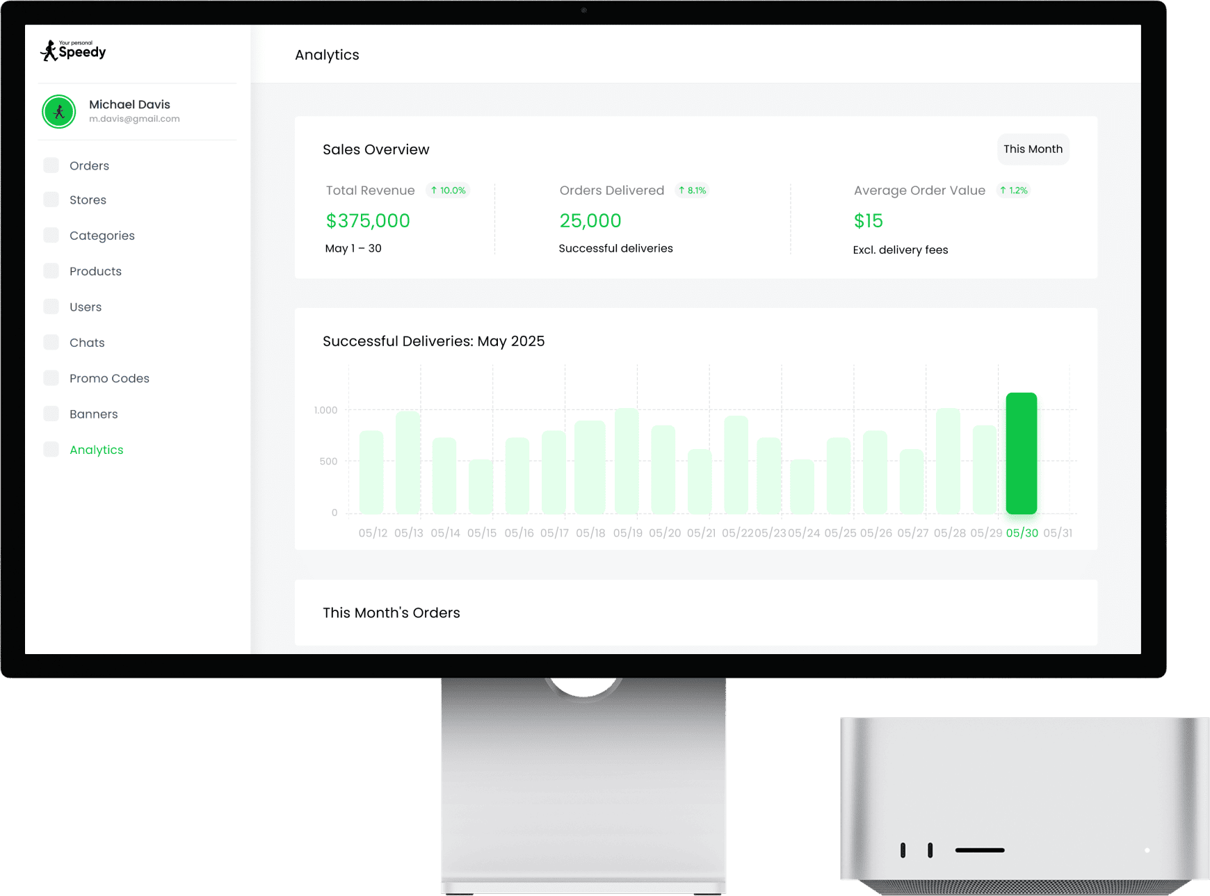 Speedy app screen